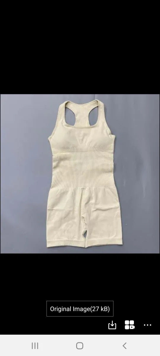 WOMENS SHAPEWEAR SEAMLESS OFF WHITE UNITARD