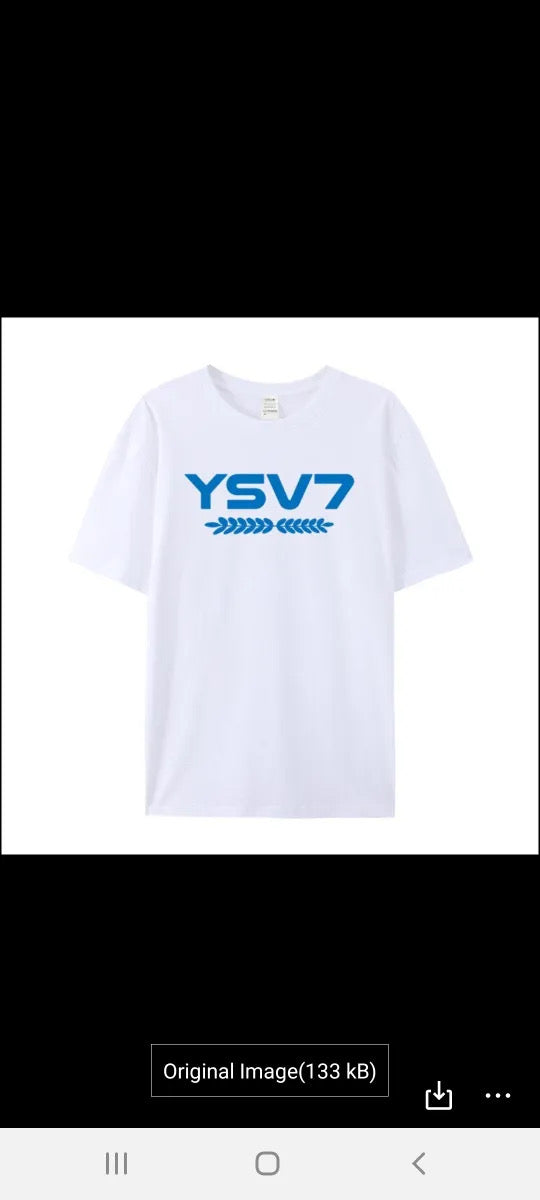 UNISEX WHITE T SHIRT BLUE LOGO
