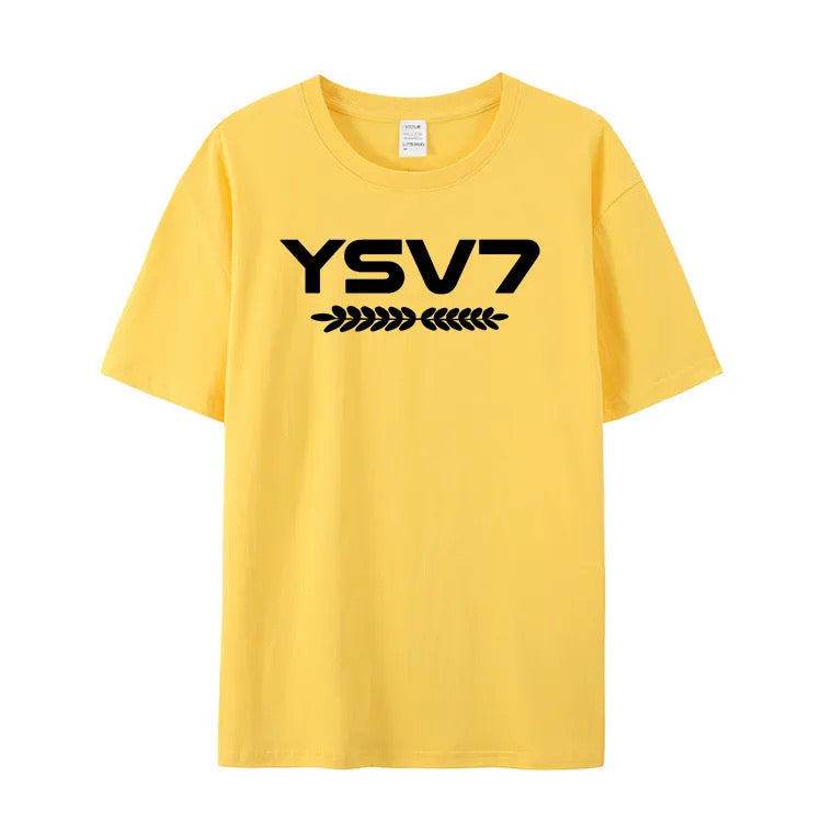 YELLOW UNISEX T SHIRT BLACK LOGO