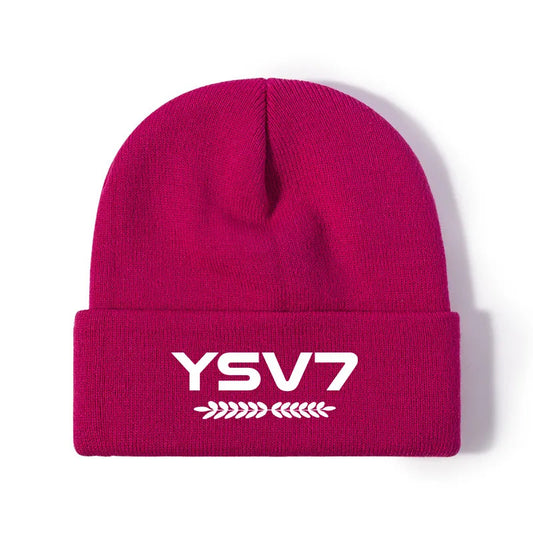 UNISEX FUSCHIA PINK BEANIE EMBROIDERED WHITE LOGO