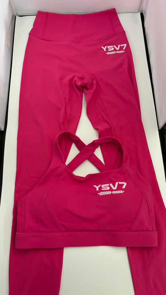 SHAPEWEAR FUSCHIA PINK TWO PIECE GYM WORKOUT SET