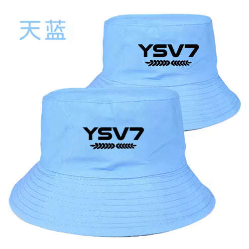 UNISEX LIGHT BLUE BUCKET HAT BLACK LOGO