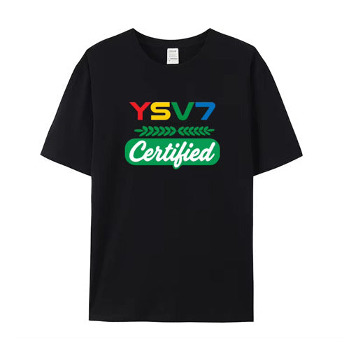 YSV7 CERTIFIED COLOURFUL BLACK T SHIRT