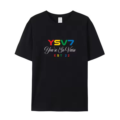 YSV7 YOU'RE SO VAIN BLACK T-SHIRT