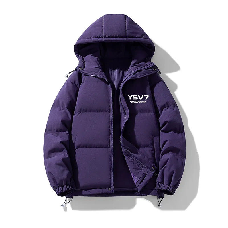 MENS PURPLE PADDED PUFFER JACKET