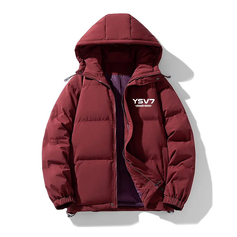 MENS BURGUNDY PADDED PUFFER JACKET AUTUMN AND WINTER COLLECTION