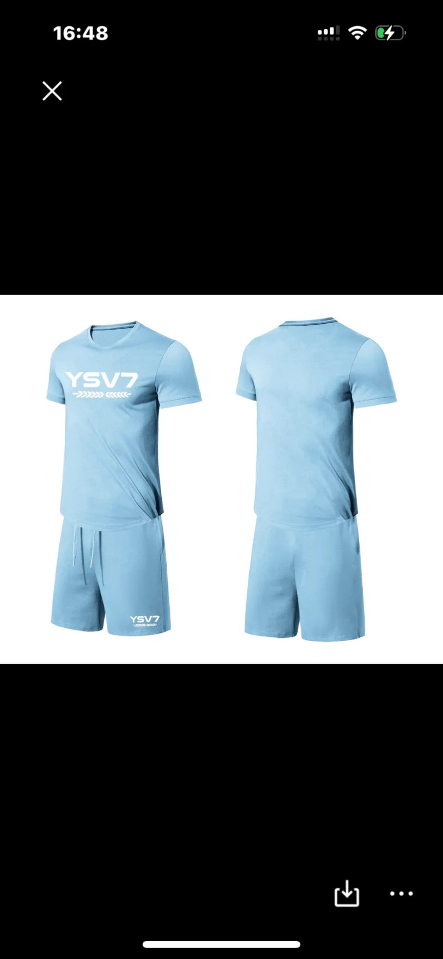 MENS SKY BLUE FITTED SHORT SET