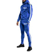 MENS COBALT BLUE HOODED FITTED TRACKSUIT