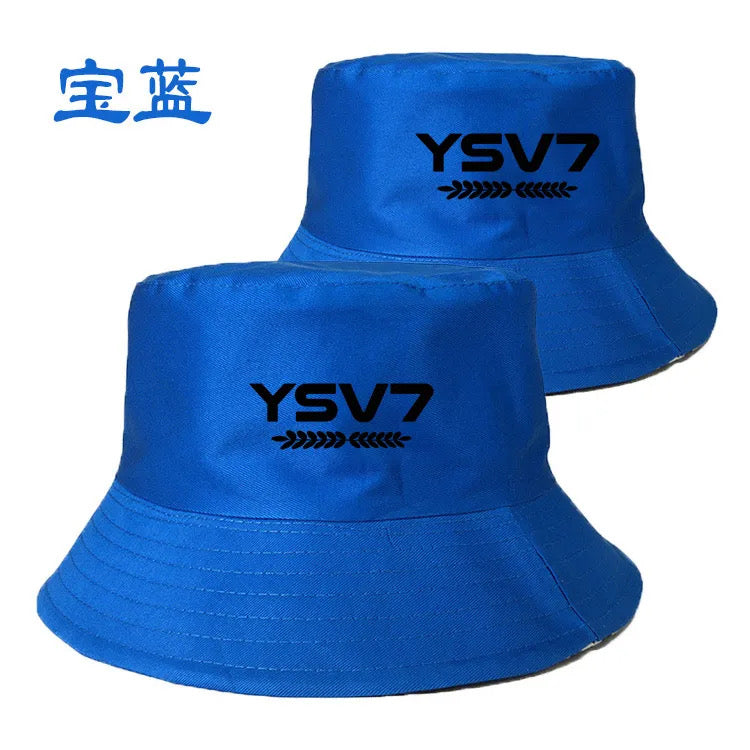 UNISEX COBALT BLUE BUCKET HAT BLACK LOGO