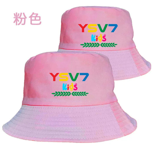 KIDS COLLECTION PINK BUCKET HAT COLOURFUL LOGO