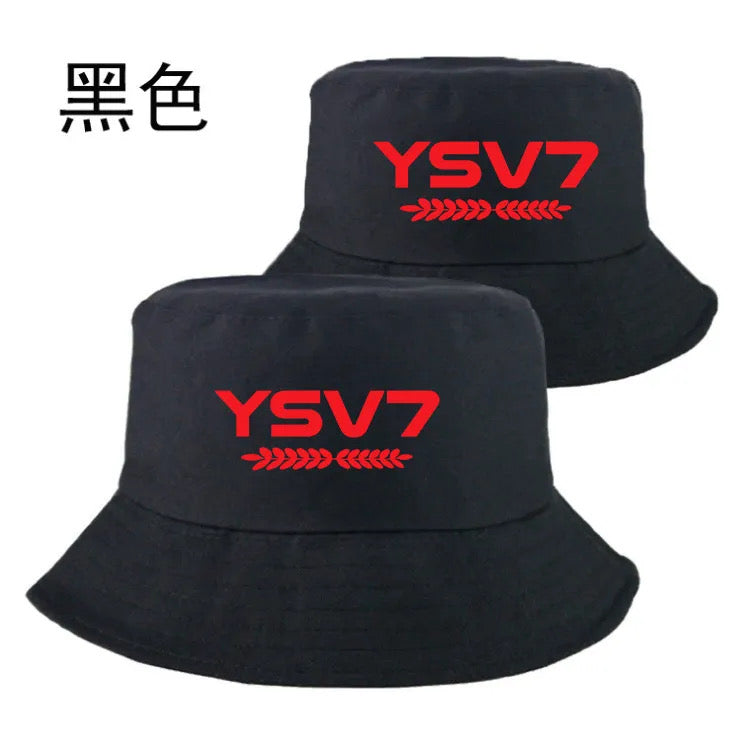 UNISEX BLACK BUCKET HAT RED LOGO