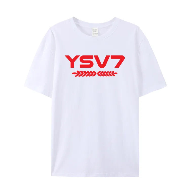 UNISEX WHITE T SHIRT RED LOGO