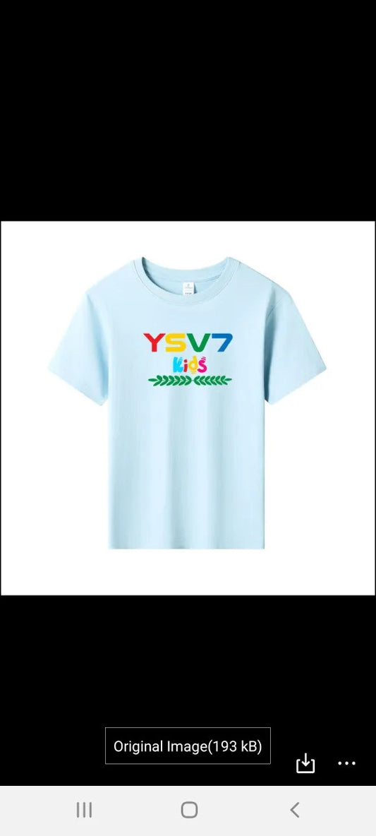 UNISEX KIDS LIGHT BLUE T SHIRT COLOURFUL LOGO