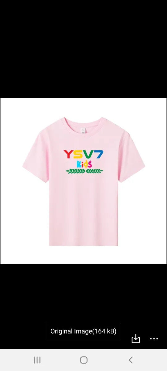 UNISEX BABY PINK KIDS T SHIRT COLOURFUL LOGO