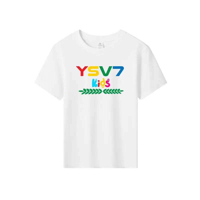 UNISEX KIDS WHITE T SHIRT COLOURFUL LOGO