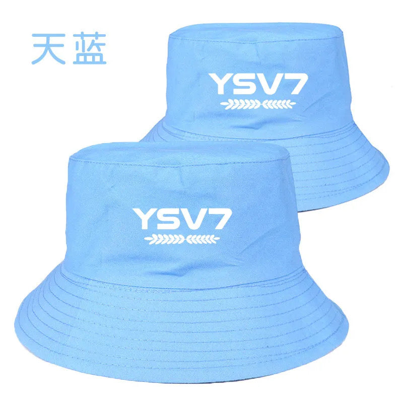 UNISEX LIGHT BLUE BUCKET HAT WHITE LOGO