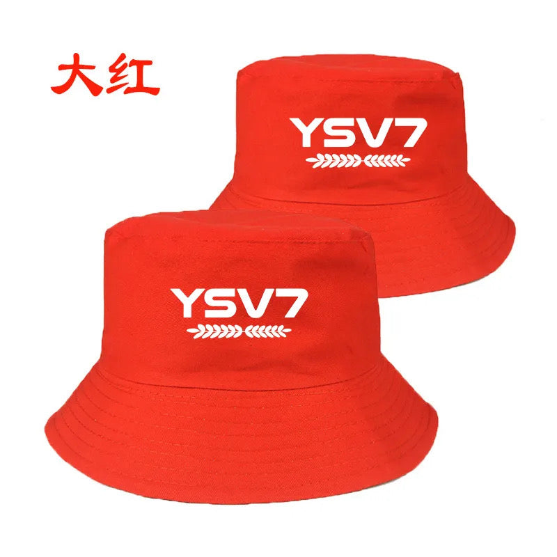 UNISEX RED BUCKET HAT WHITE LOGO