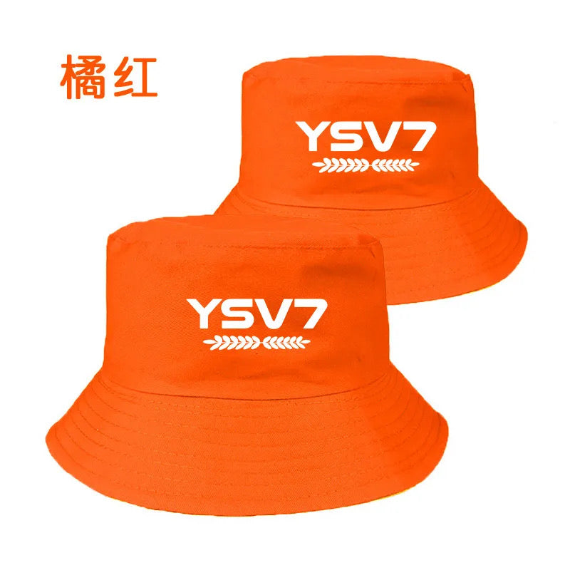 UNISEX ORANGE BUCKET HAT WHITE LOGO