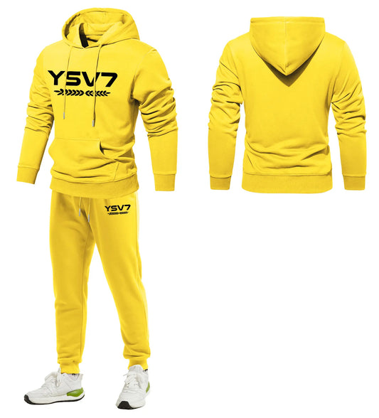 MENS YELLOW WARM HOODED TRACKSUIT