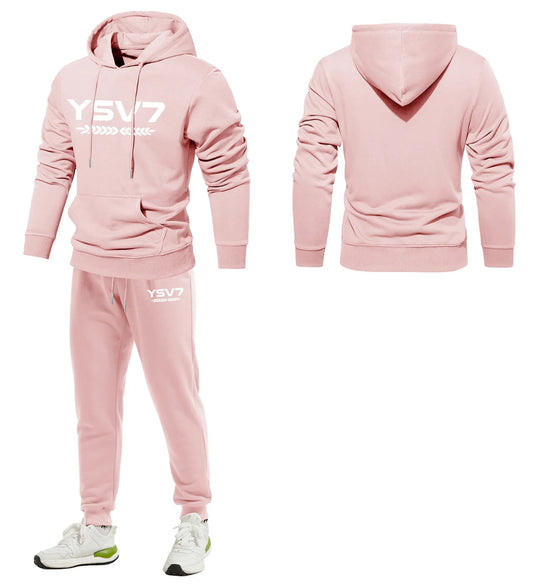 MENS PALE PINK HOODED TRACKSUIT