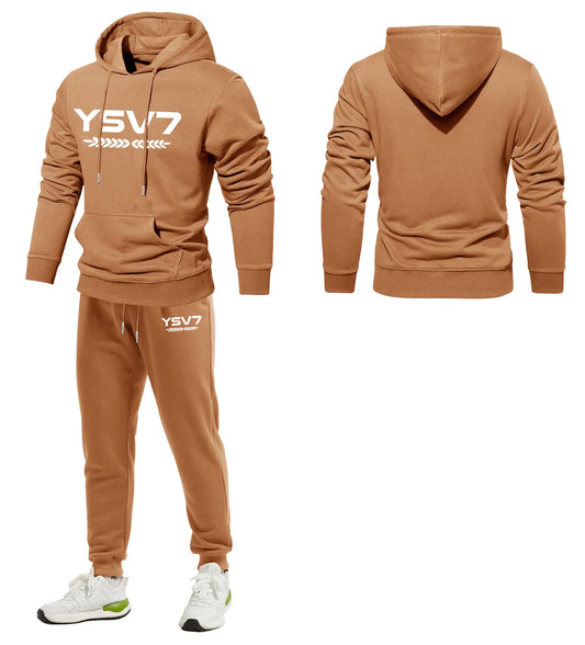 MENS BROWN WARM HOODED TRACKSUIT