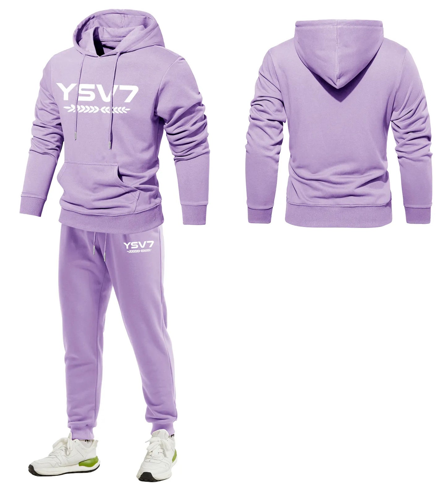 MENS LIGHT PURPLE WARM HOODED TRACKSUIT