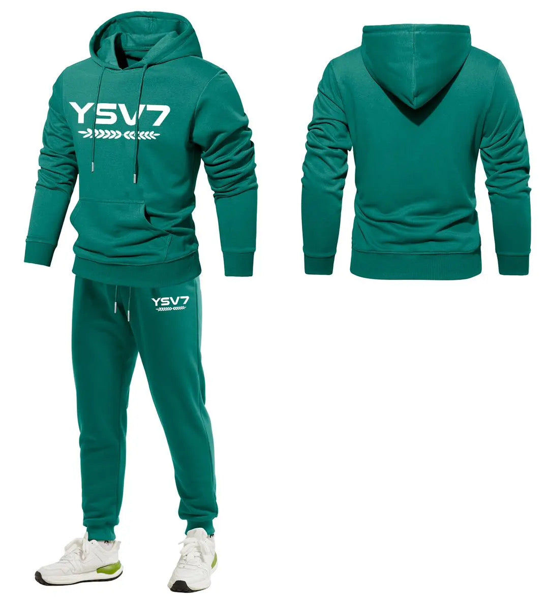 MENS GREEN HOODED TRACKSUIT