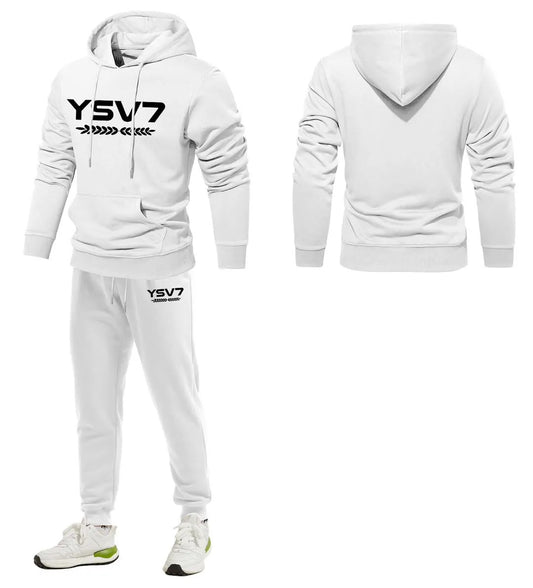 MENS WHITE WARM HOODED TRACKSUIT