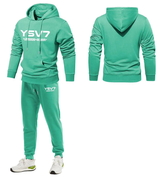 MENS PEPPERMINT GREEN WARM HOODED TRACKSUIT