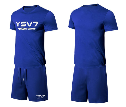 MENS COBALT BLUE FITTED SHORT SET