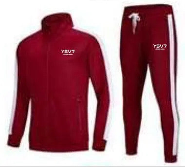 MENS RED CLARET AND WHITE TRACKSUIT