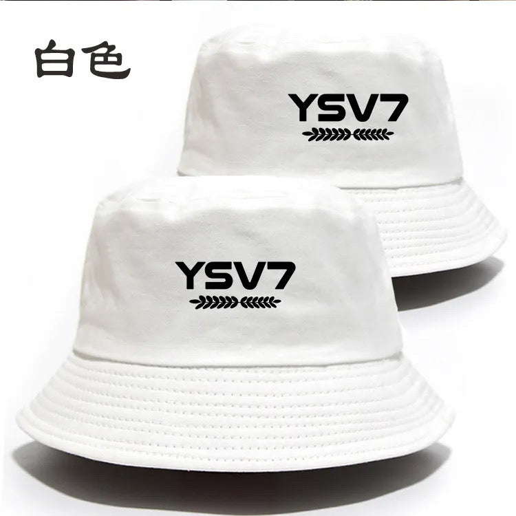 UNISEX WHITE BUCKET HAT BLACK LOGO