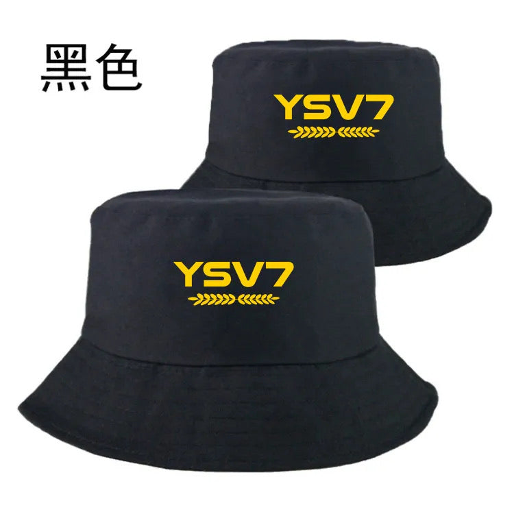 UNISEX BLACK BUCKET HAT YELLOW LOGO