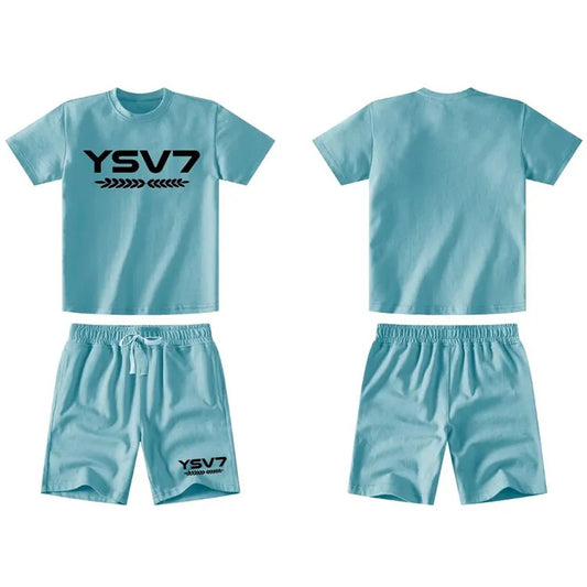 UNISEX KIDS LIGHT BLUE SHORT SET AGES 2 - 12