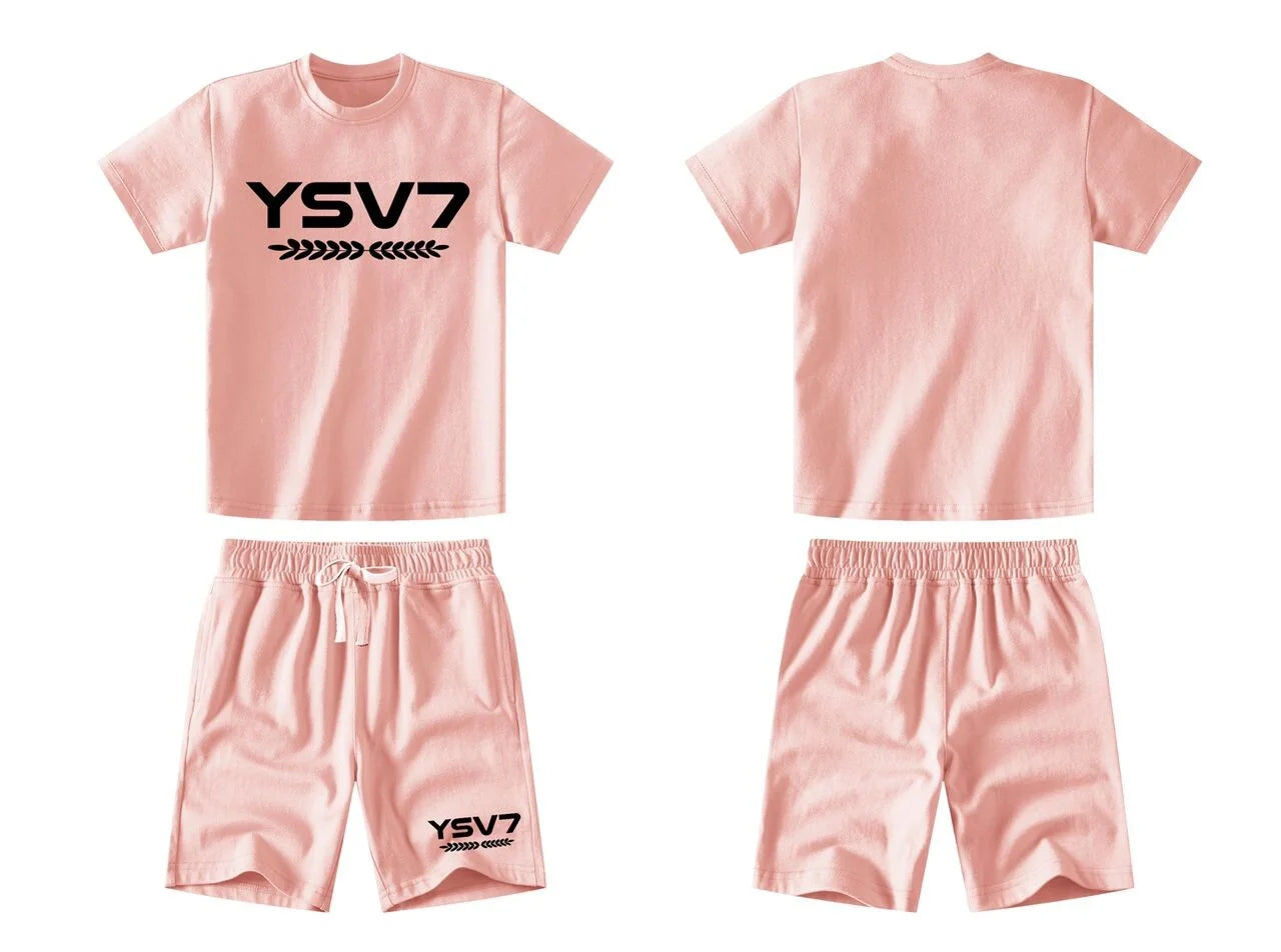 UNISEX KIDS PINK SHORT SET AGES 2 - 12