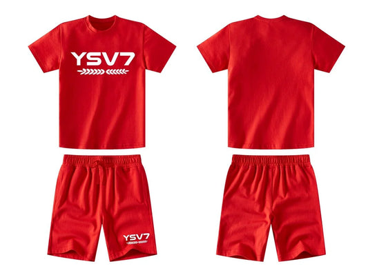 UNISEX KIDS RED SHORT SET AGES 2 - 12