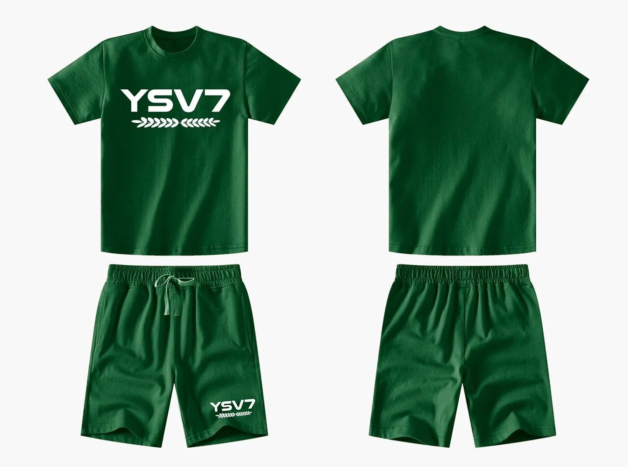 UNISEX KIDS GREEN SHORT SET AGES 2 - 12