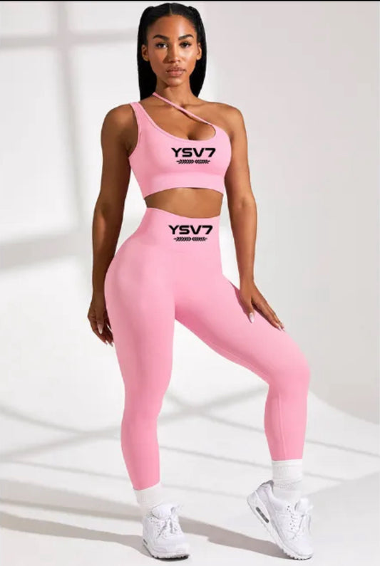 WOMENS BABY PINK BRA TOP AND LEGGINGS