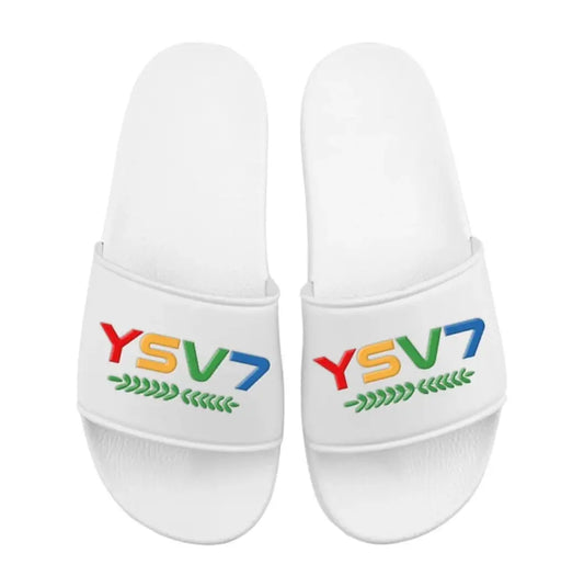 UNISEX WHITE COLOURFUL SLIDERS